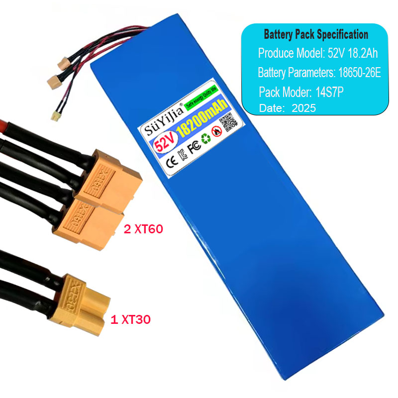 60V 30Ah Electric Scooter Battery - بطارية ليثيوم جديدة 14S7P 18650-26E 52