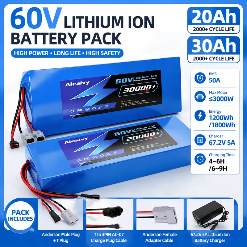 60V 30Ah Electric Scooter Battery - حزمة بطارية ليثيوم 21700 بجهد 60