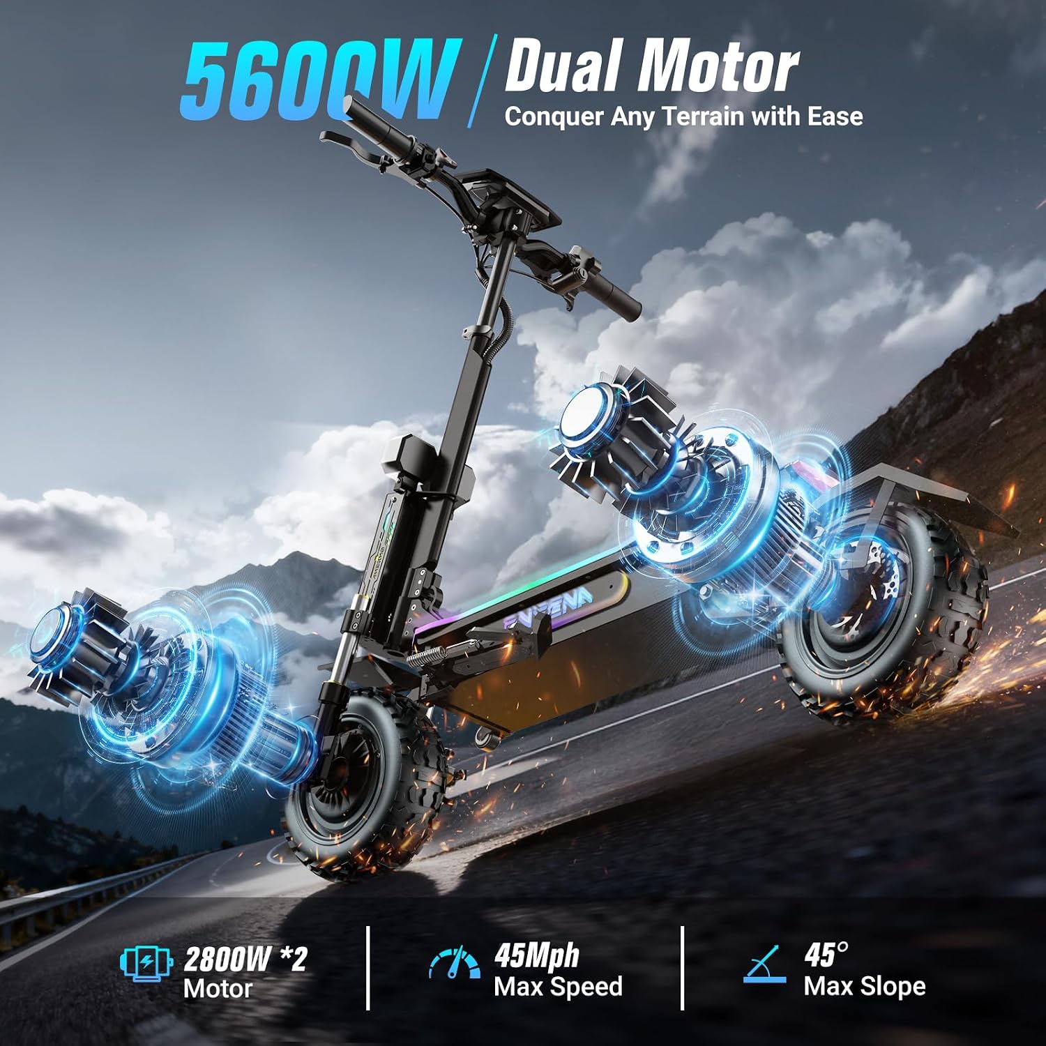 سكوتر كهربائي للبالغين - بمحرك - مراجعة 60V 5600W Dual Motor Electric Scooter وسعره